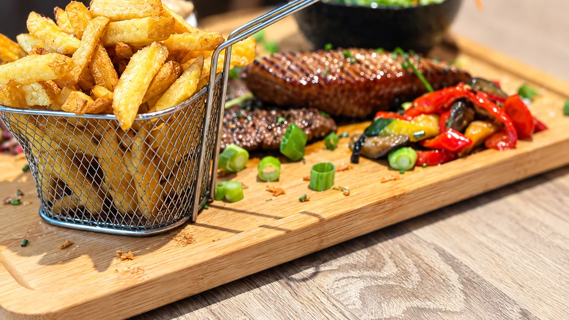 Bavette, frites et légumes du Garden